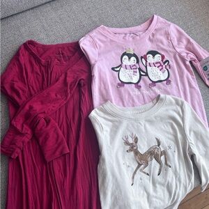 HOLIDAY BUNDLE- little sleepies pjs, cat & jack tshirt, garanimals tshirt